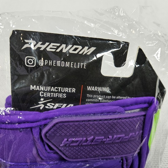 Phenom Elite Vapor-Stick Football Receiver Gloves Purple Mens 3L XXXL SFIA New - Picture 4 of 6